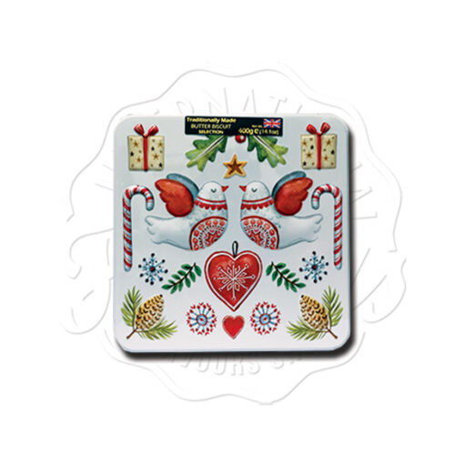 Farmhouse Two Turtle Doves Square Tin 400g