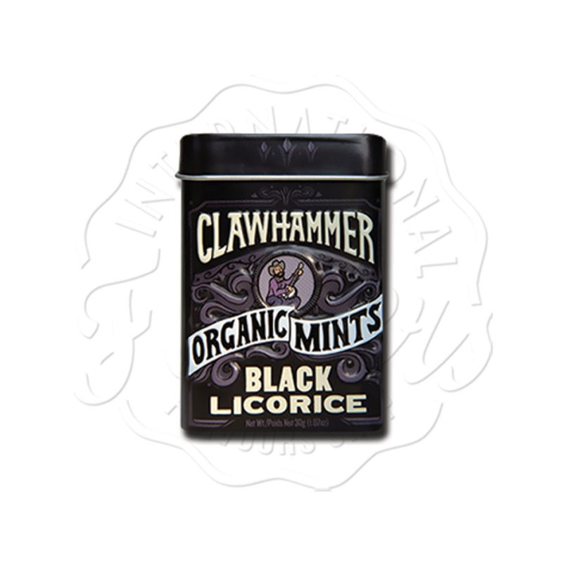 Clawhammer Organic Mints Black Licorice 30g Flavers International