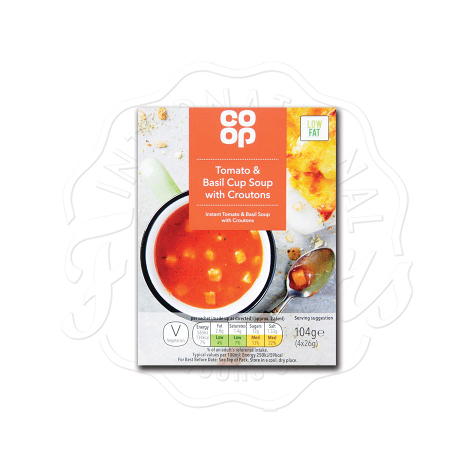 CO OP Cup Soup Tomato & Basil with Croutons 104g Flavers