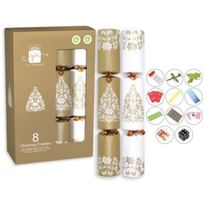 Giftmaker 10 Gold & Cream Christmas Crackers