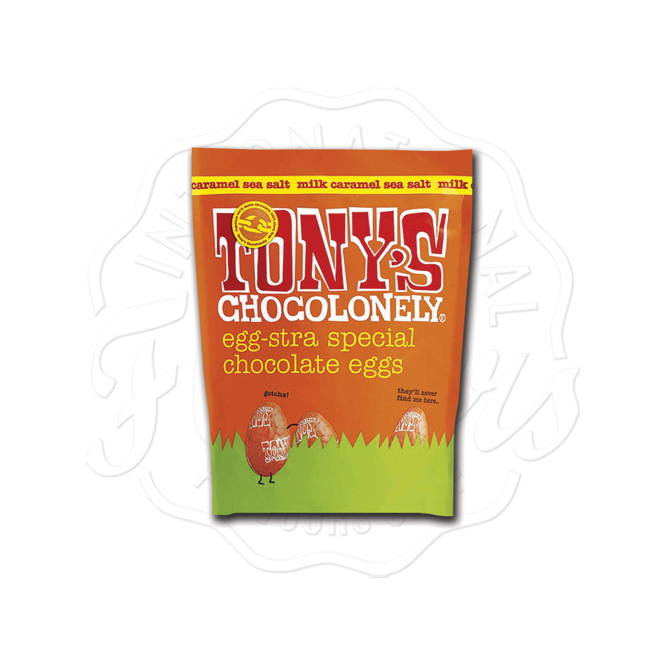 Tony’s Chocolonely Milk Chocolate Caramel Sea Salt Eggs Pouch 178g