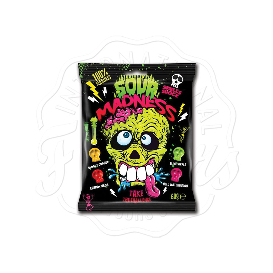 Sour Madness Extreme Sour Skull Candies 60g