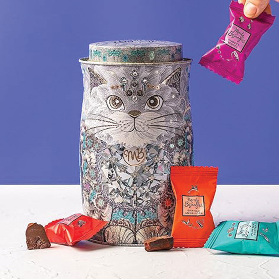 Monty Bojangles Diamond Empress Cat Tin with Truffles Selection 200g