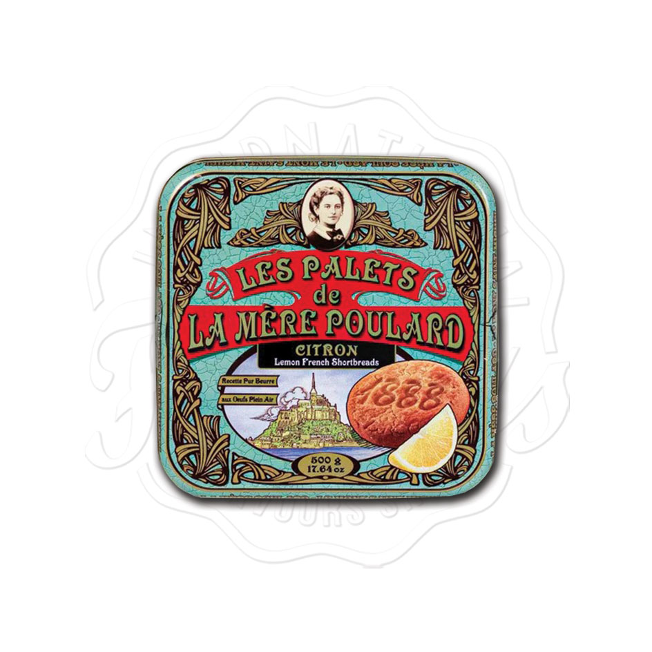 Les Palets de La Mère Poulard Citron Lemon French Shortbreads Tin 500g