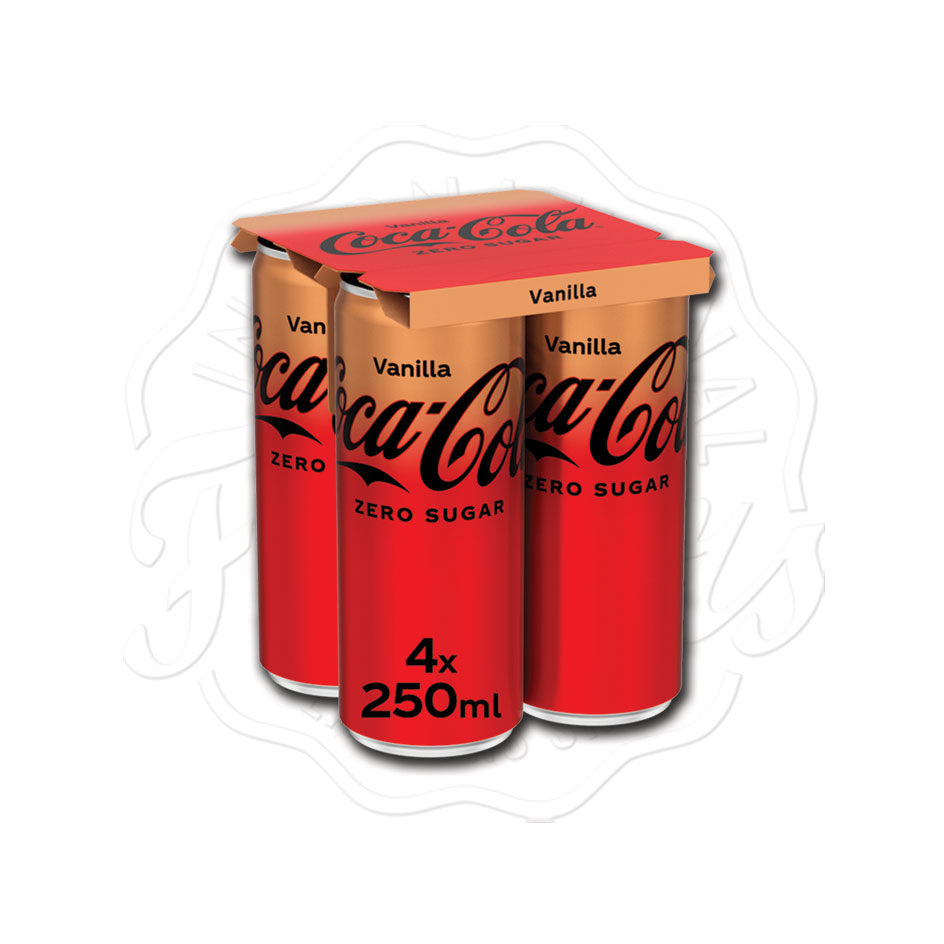 Coca Cola Vanilla Zero Sugar 4 x 250ml