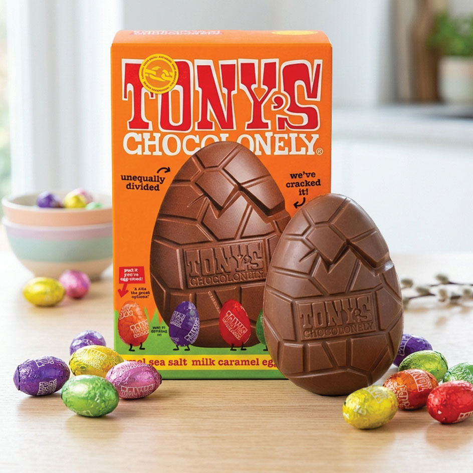 Tony’s Chocolonely Milk Chocolate Caramel Sea Salt Egg 242g