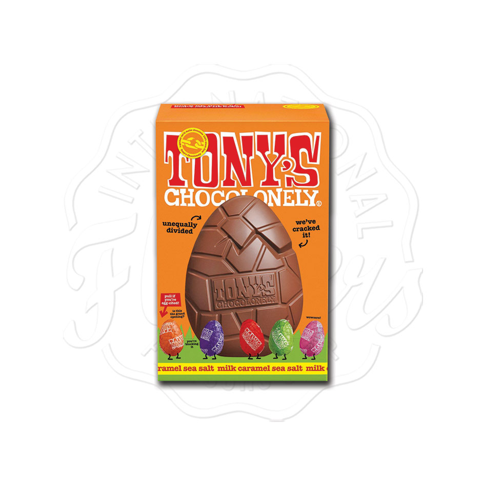 Tony’s Chocolonely Milk Chocolate Caramel Sea Salt Egg 242g