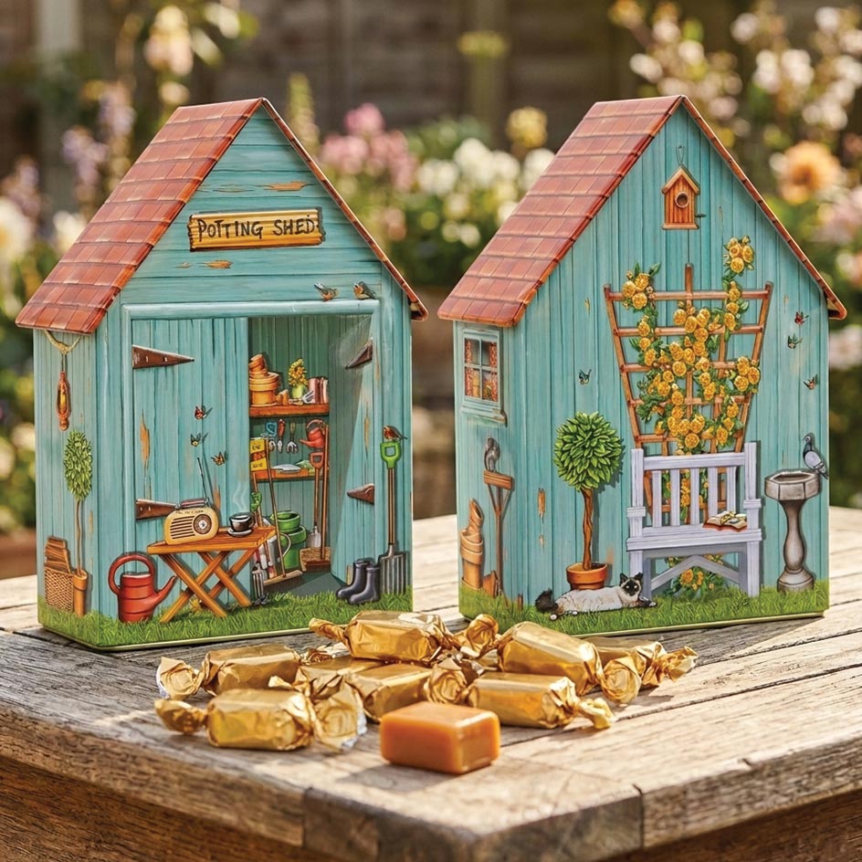 The Silver Crane Co. Garden Shed Toffee Tin 200g